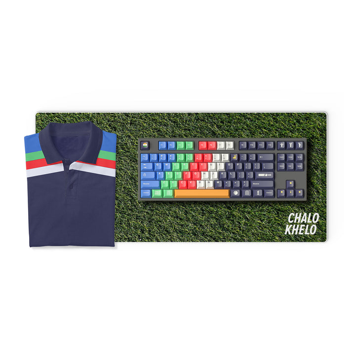 Chalo Khelo India Cricket Keyboard and Pitch Deskmat
